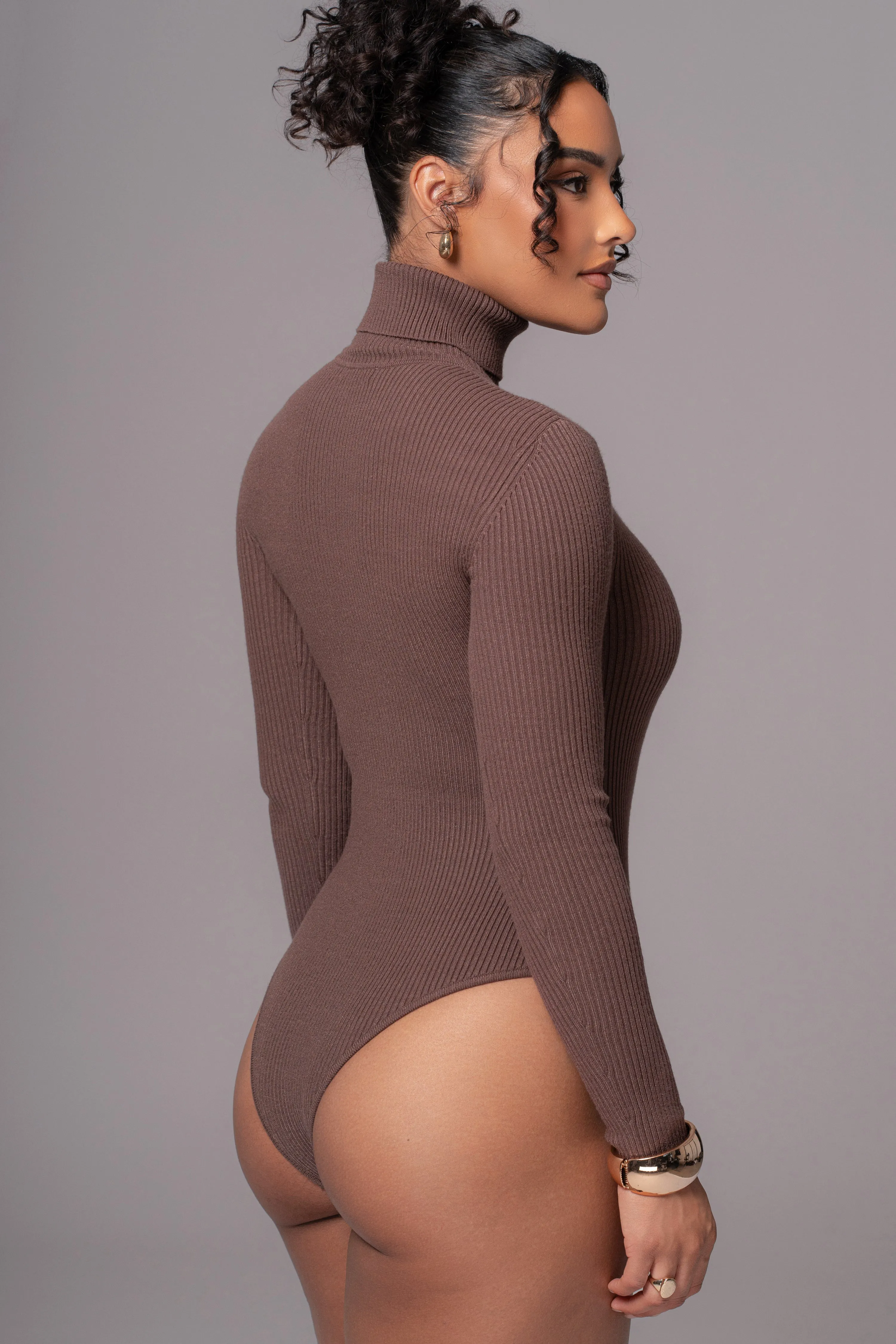 Chocolate Arlett Turtleneck Bodysuit