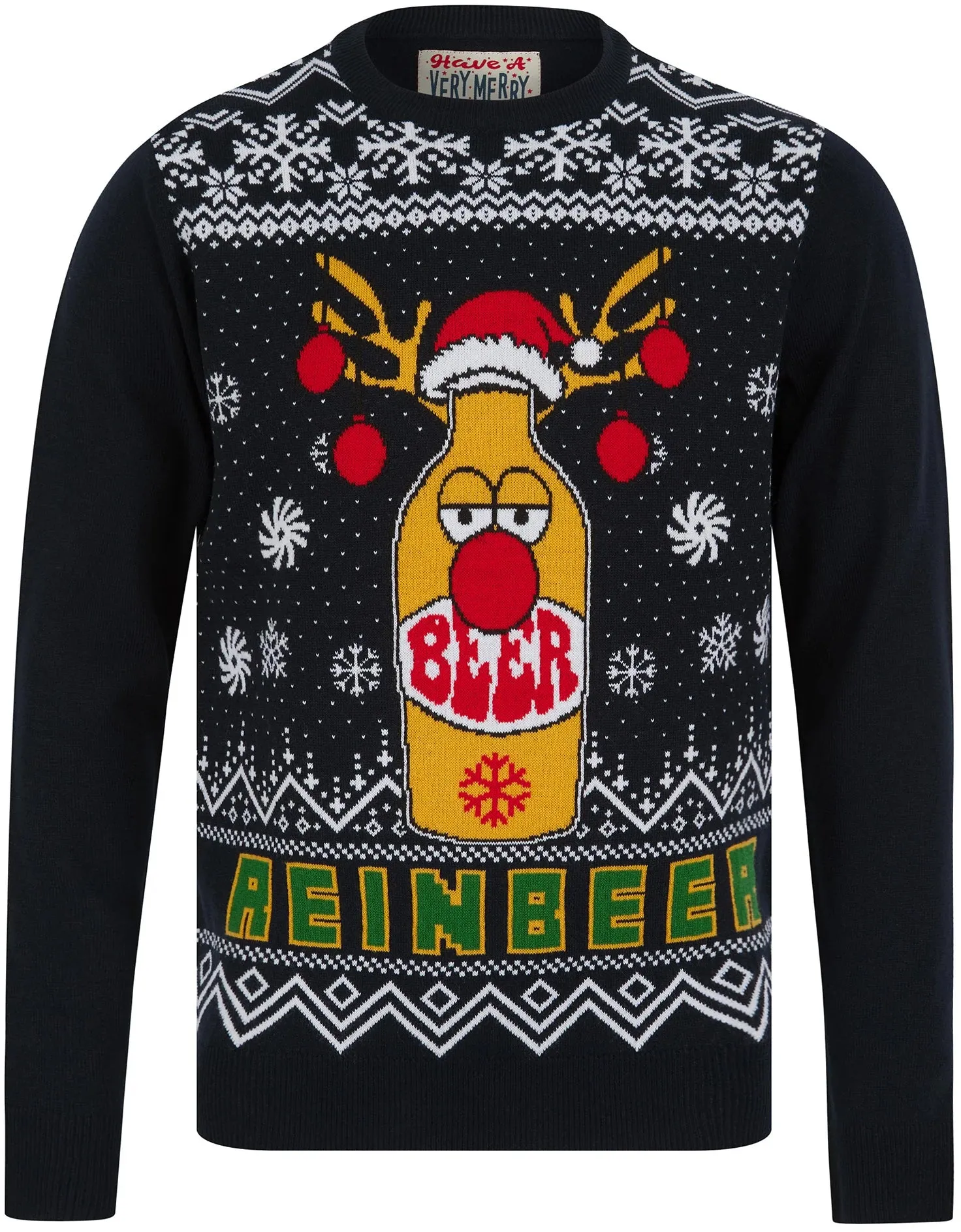 Christmas Beer Novelty Mens Christmas Jumper - Blue