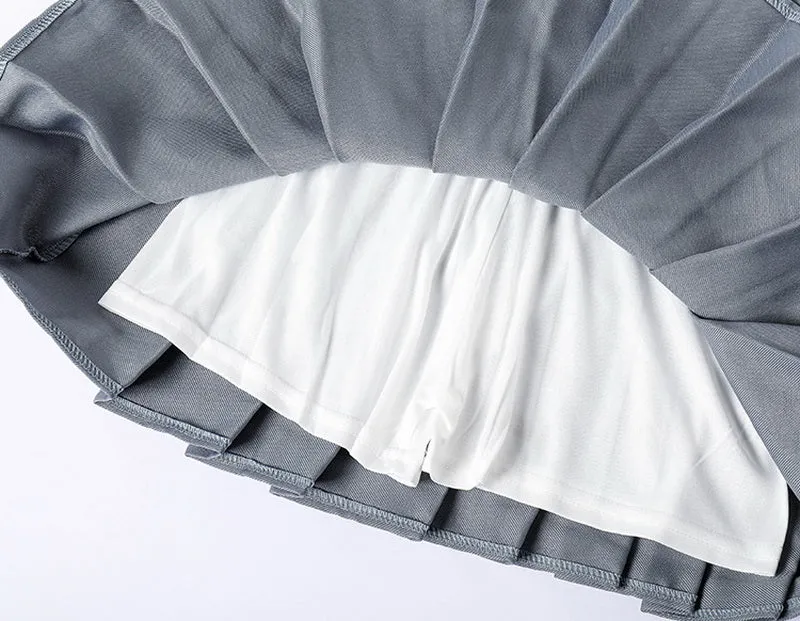 Classic Grey Tennis Pleat Skirt