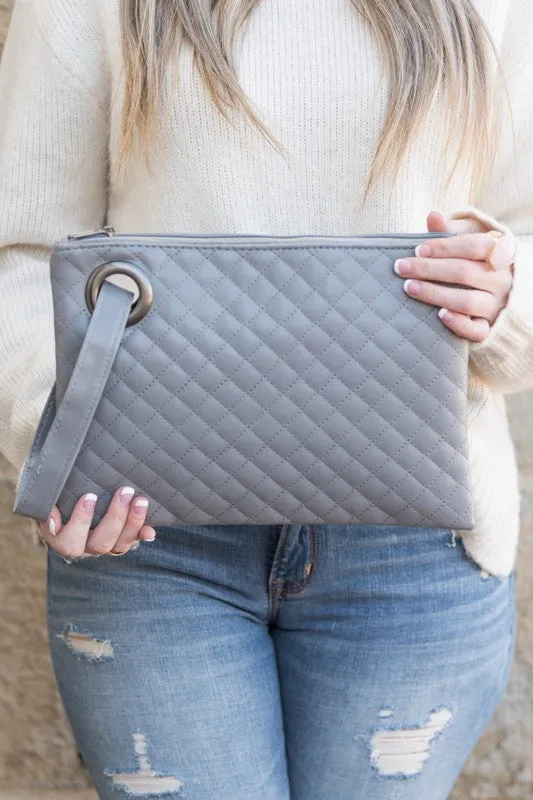 Classic Quilted Wristlet Clutch