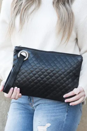 Classic Quilted Wristlet Clutch