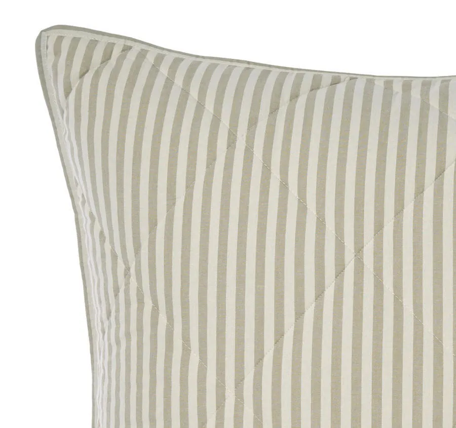 Classic Stripe European Pillowcase Pebble