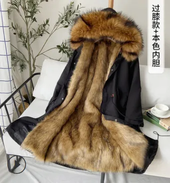 Coat Winter High Quality Fashion With Hooded Lined Thick Warm Parkas Outerwear Mid-length With Long