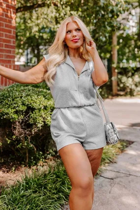 Coffee Run Cutie Romper in Grey Curves