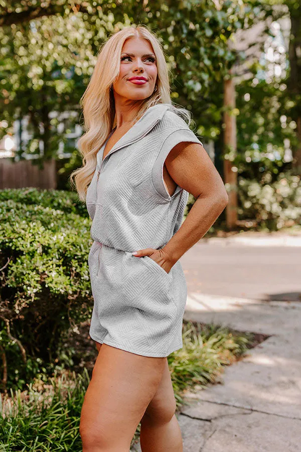 Coffee Run Cutie Romper in Grey Curves