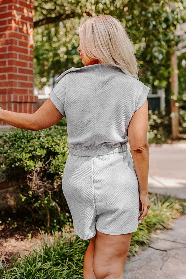 Coffee Run Cutie Romper in Grey Curves