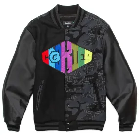 COOKIES ACROSS THE BOARD LETTERMAN JACKET Black