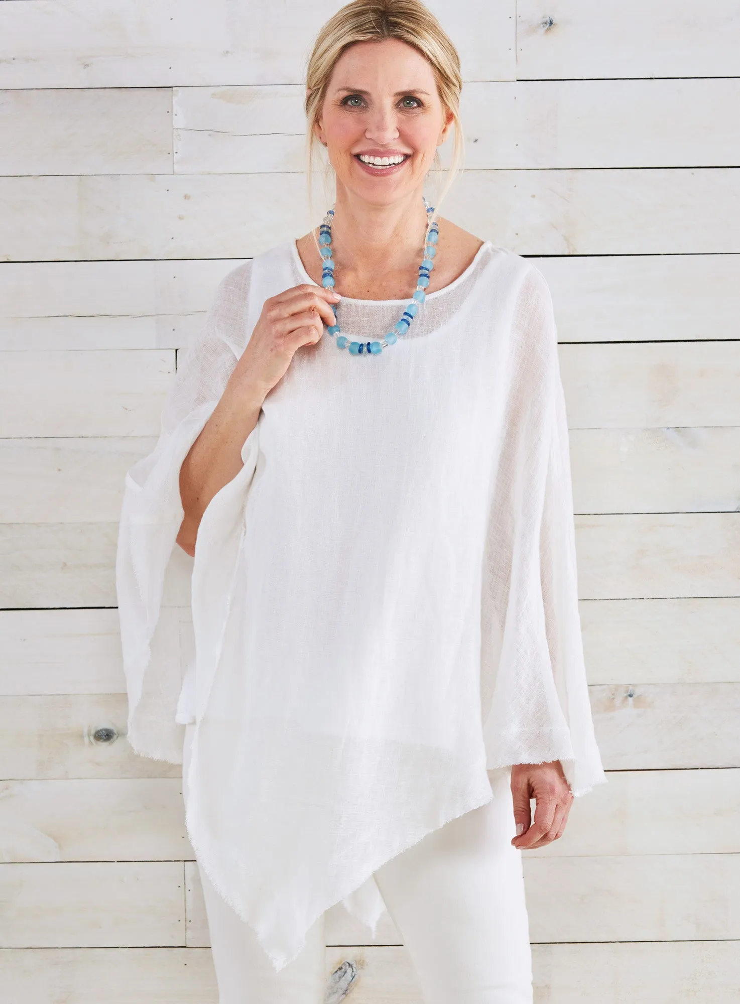 Corfu European Linen Poncho