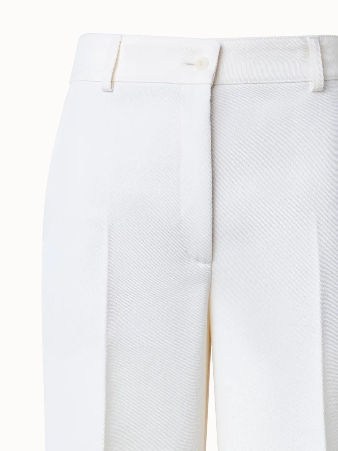 Cropped Straight Wool Tricotine Pants