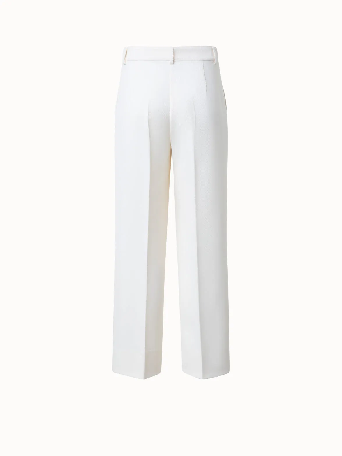 Cropped Straight Wool Tricotine Pants