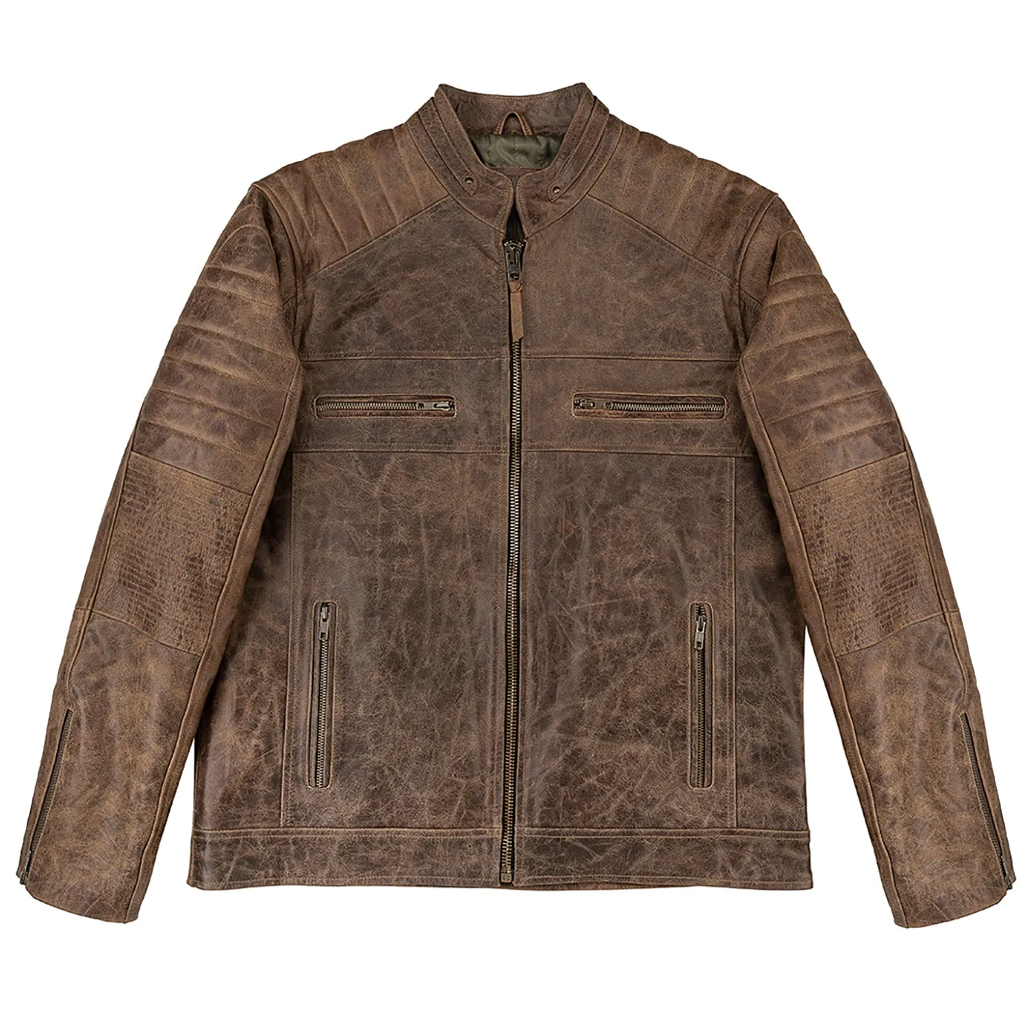 DEATH VALLEY RACER LEATHER JACKET- COCOA BROWN