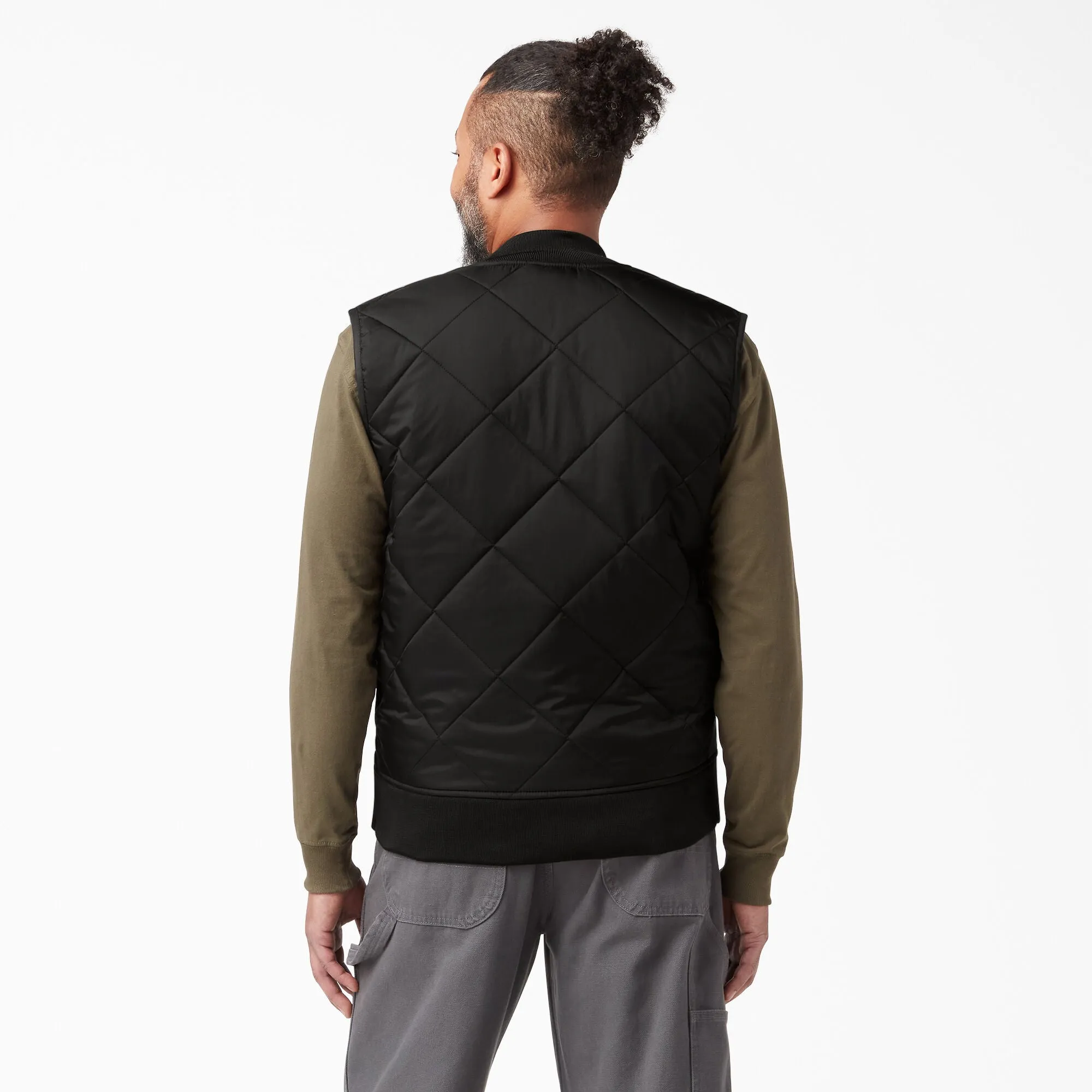 Dickies Men's Diamond Quilted Vest Black TE242BK