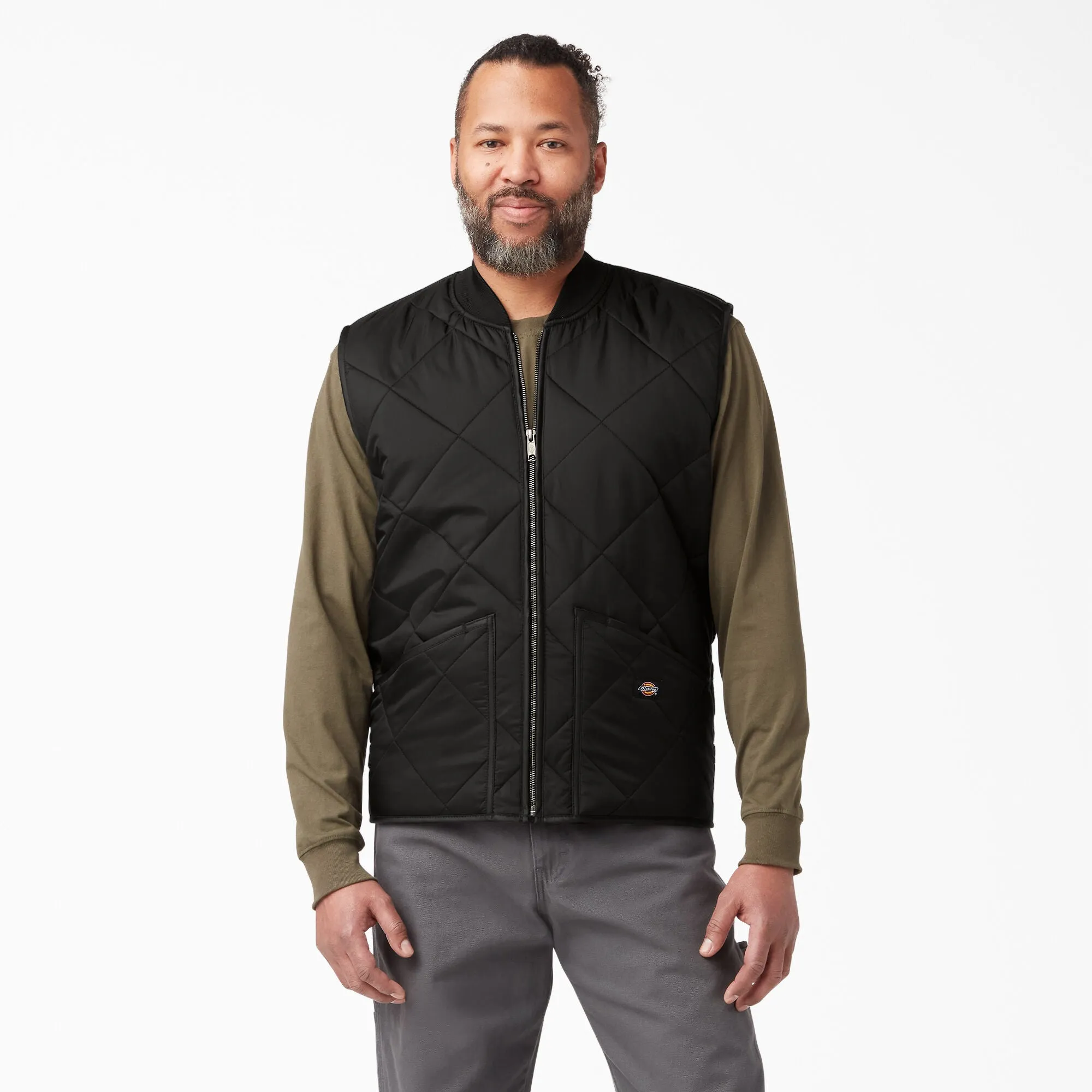 Dickies Men's Diamond Quilted Vest Black TE242BK