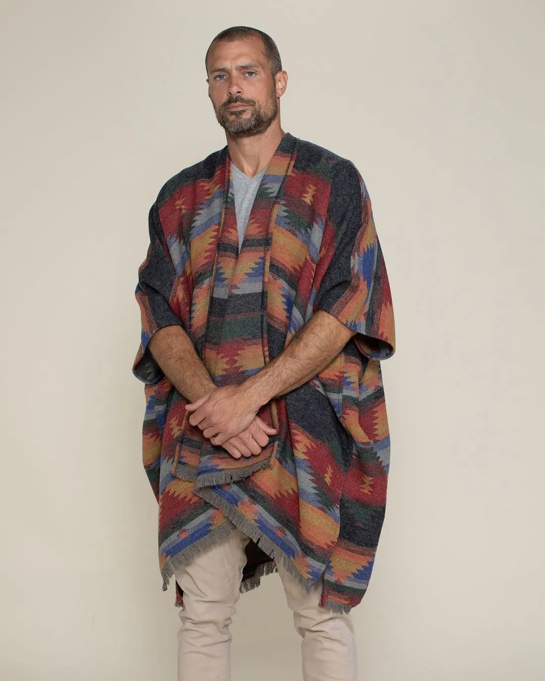 Dire Wolf Fabric Poncho | Men's