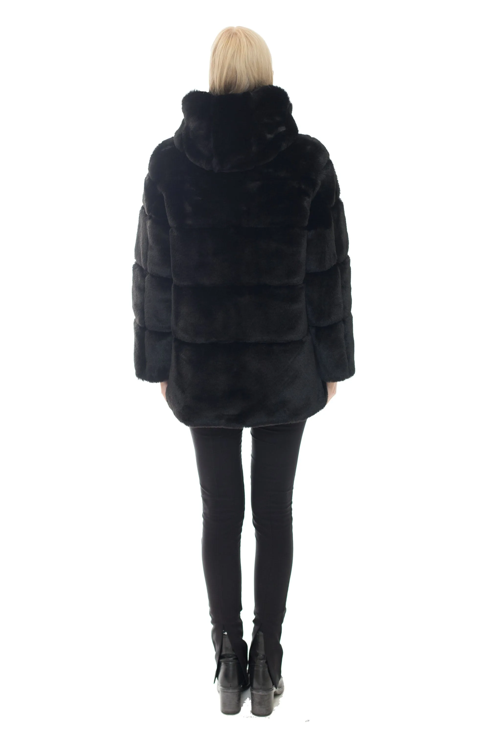 EMERSON - Plush Fur Coat with High Collar and Hood