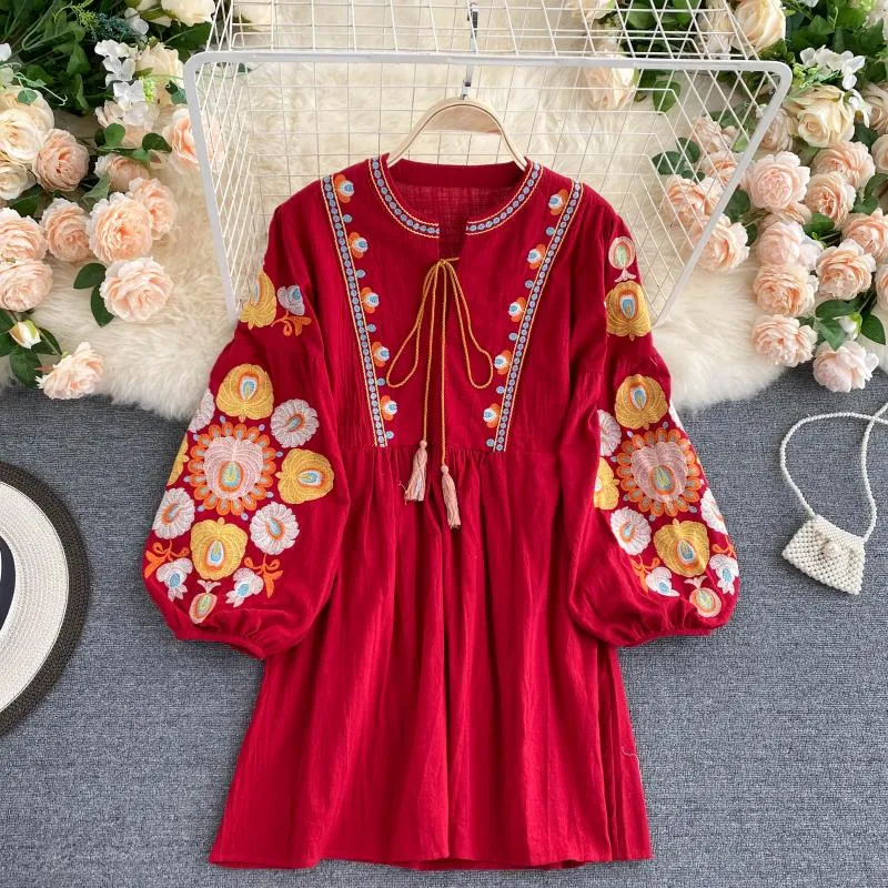 Floral Boho Summer Dress For Women, Hippie Bohemian Mini Dress