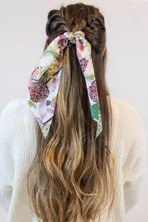 Floral Print Pony Scarf