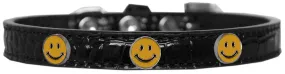 Happy Face Widget Croc Dog Collar Black Size 10