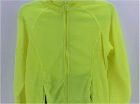 Harriton Womens Neon Yellow Casual Zip Sweater Jacket Size Small