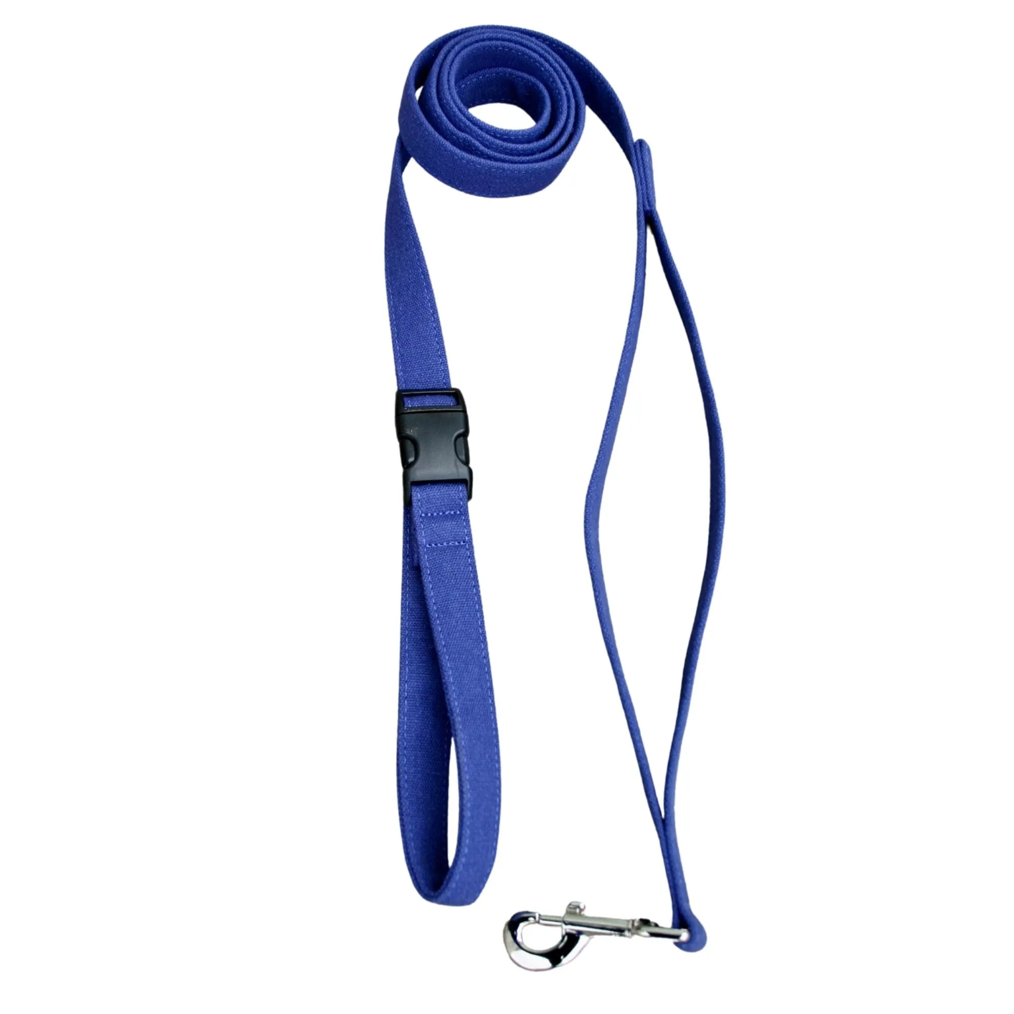 Hemp Basic Canvas Dog leash 6' City Clicker with control loop & clasp Black,Blue,Green,Red