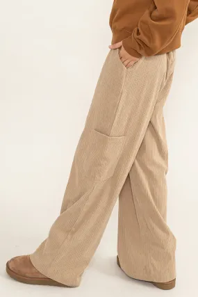 HF23G491-CORDUROY CARGO PANTS