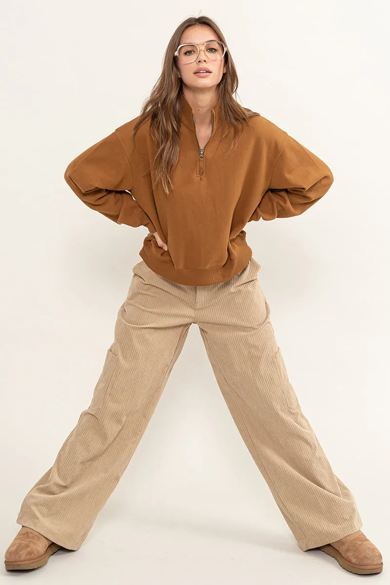 HF23G491-CORDUROY CARGO PANTS