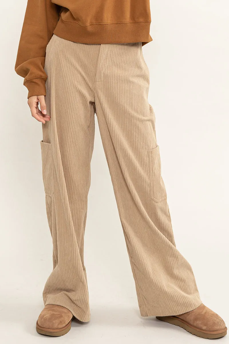 HF23G491-CORDUROY CARGO PANTS