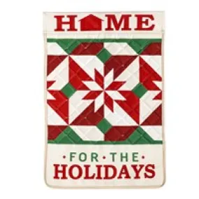 HOME FOR THE HOLIDAYS QUILTED GARDEN FLAG