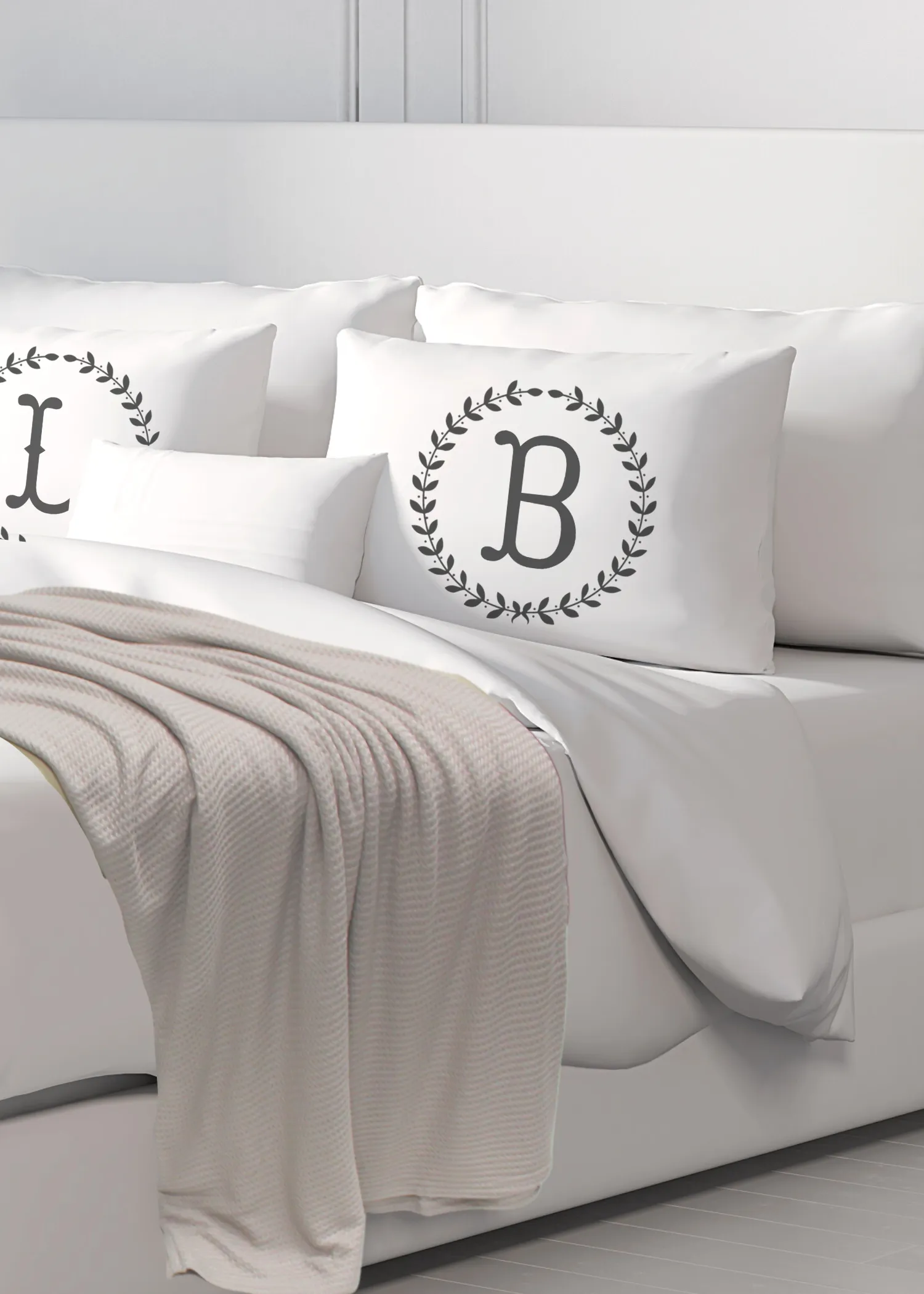 Initial "B" Luxury Bamboo Sateen Pillowcase