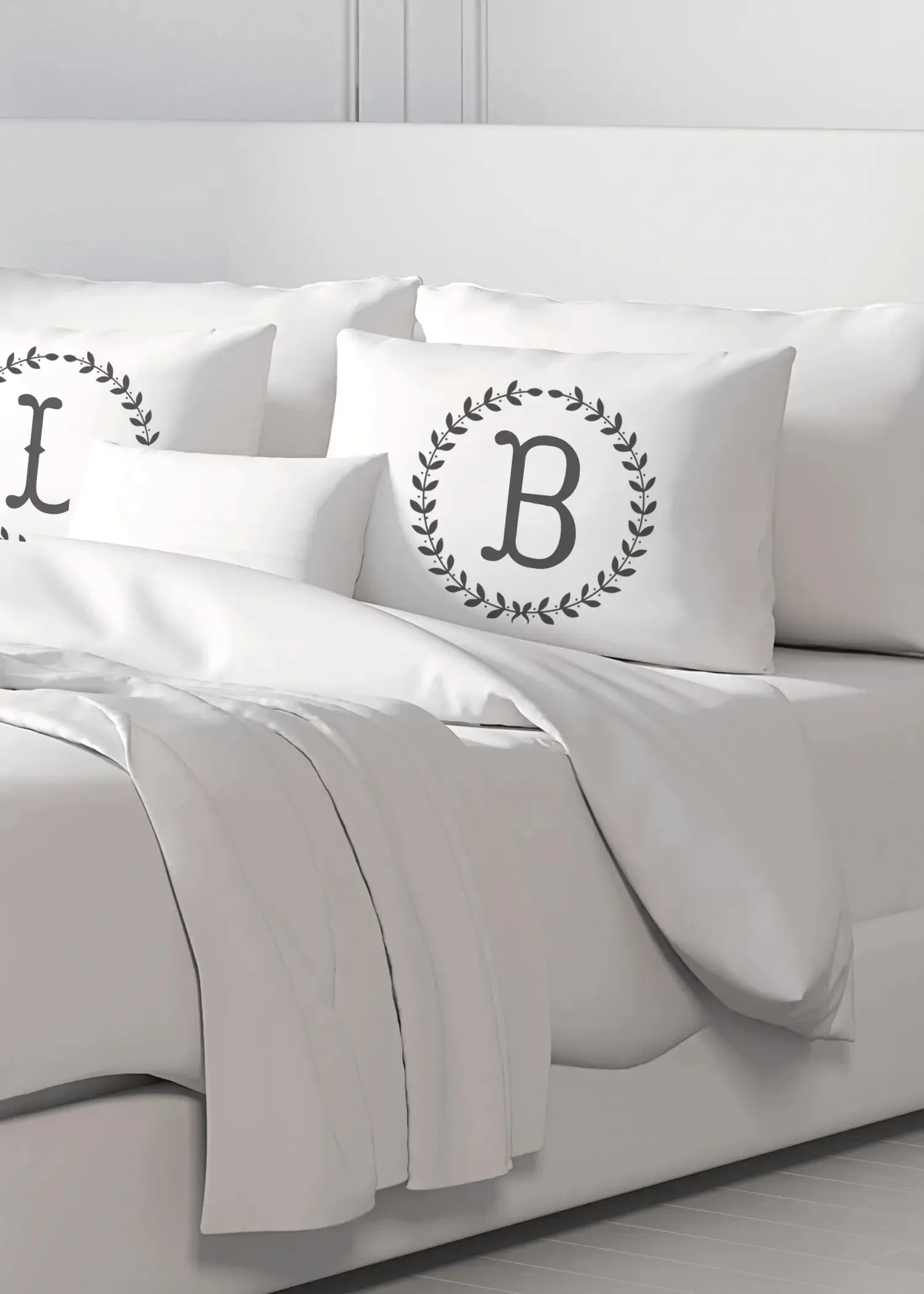 Initial "B" Luxury Bamboo Sateen Pillowcase