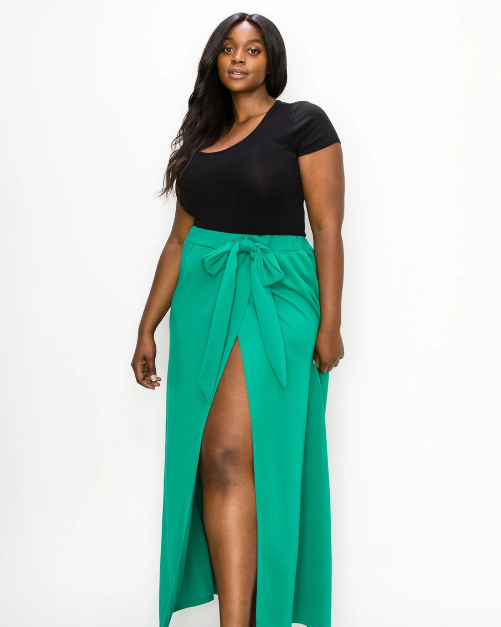 Kelsey Wrap Maxi Skirt | Emerald