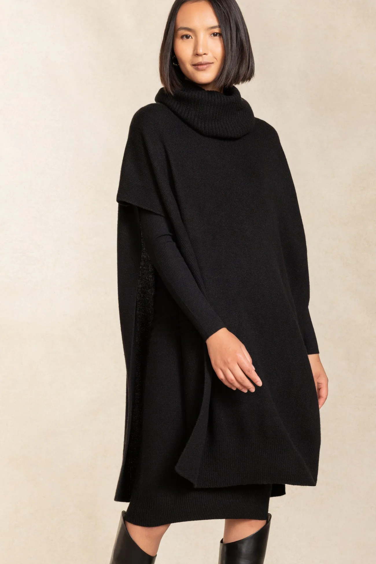 KENZIE TURTLENECK CASHMERE PONCHO