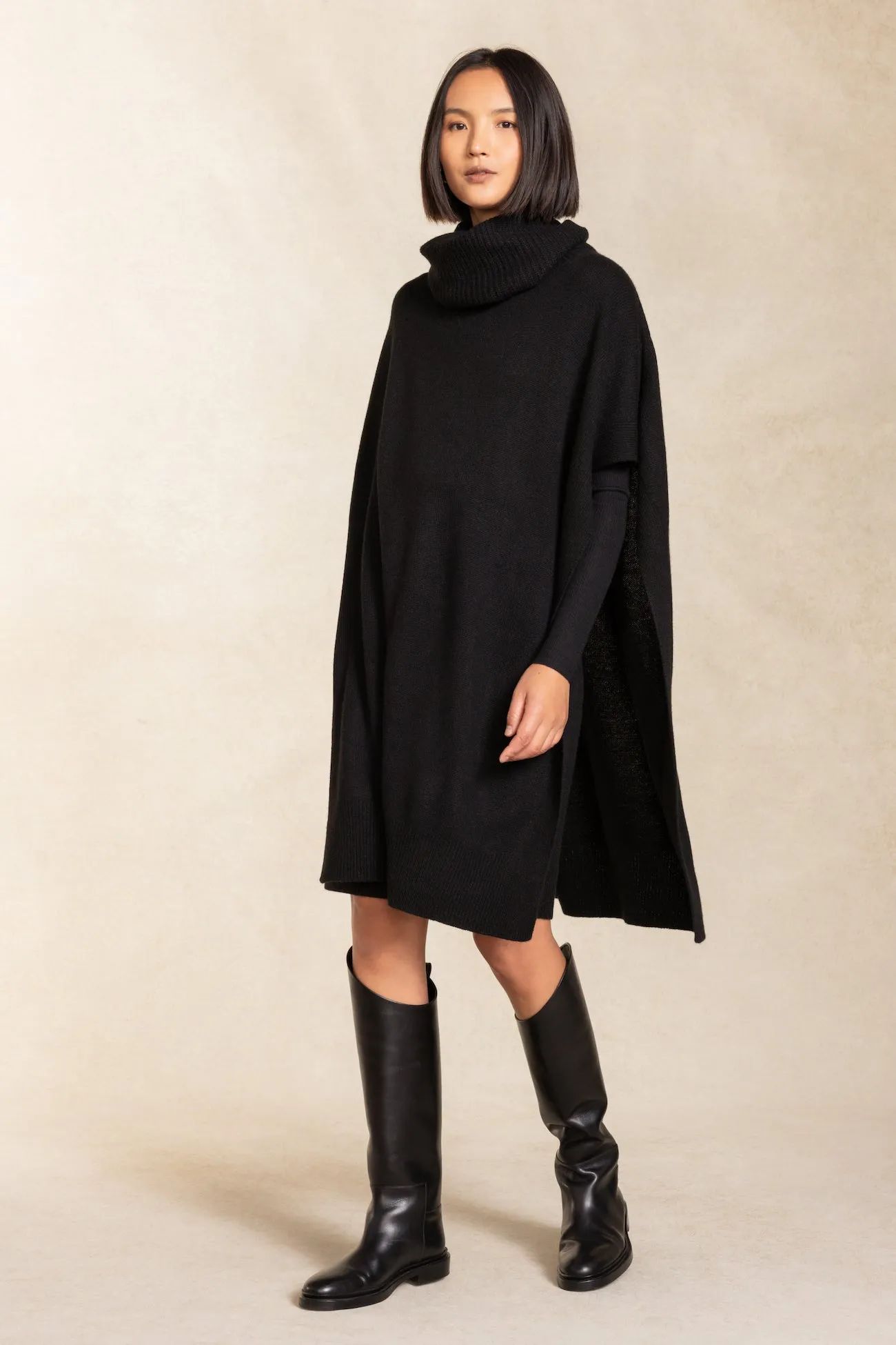 KENZIE TURTLENECK CASHMERE PONCHO