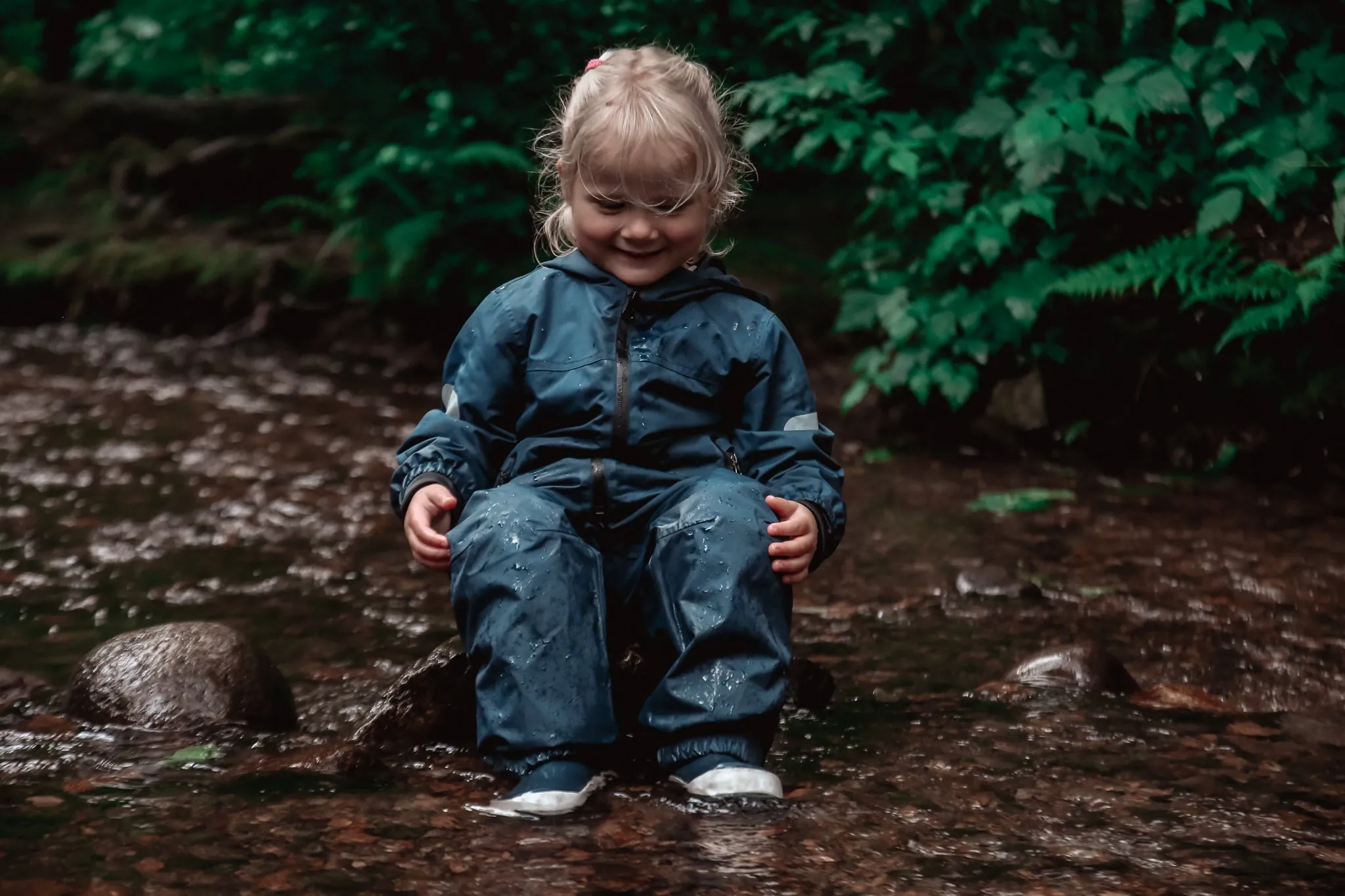 KidORCA Kids Rain Pants Hard Shell Waterproof _ Navy