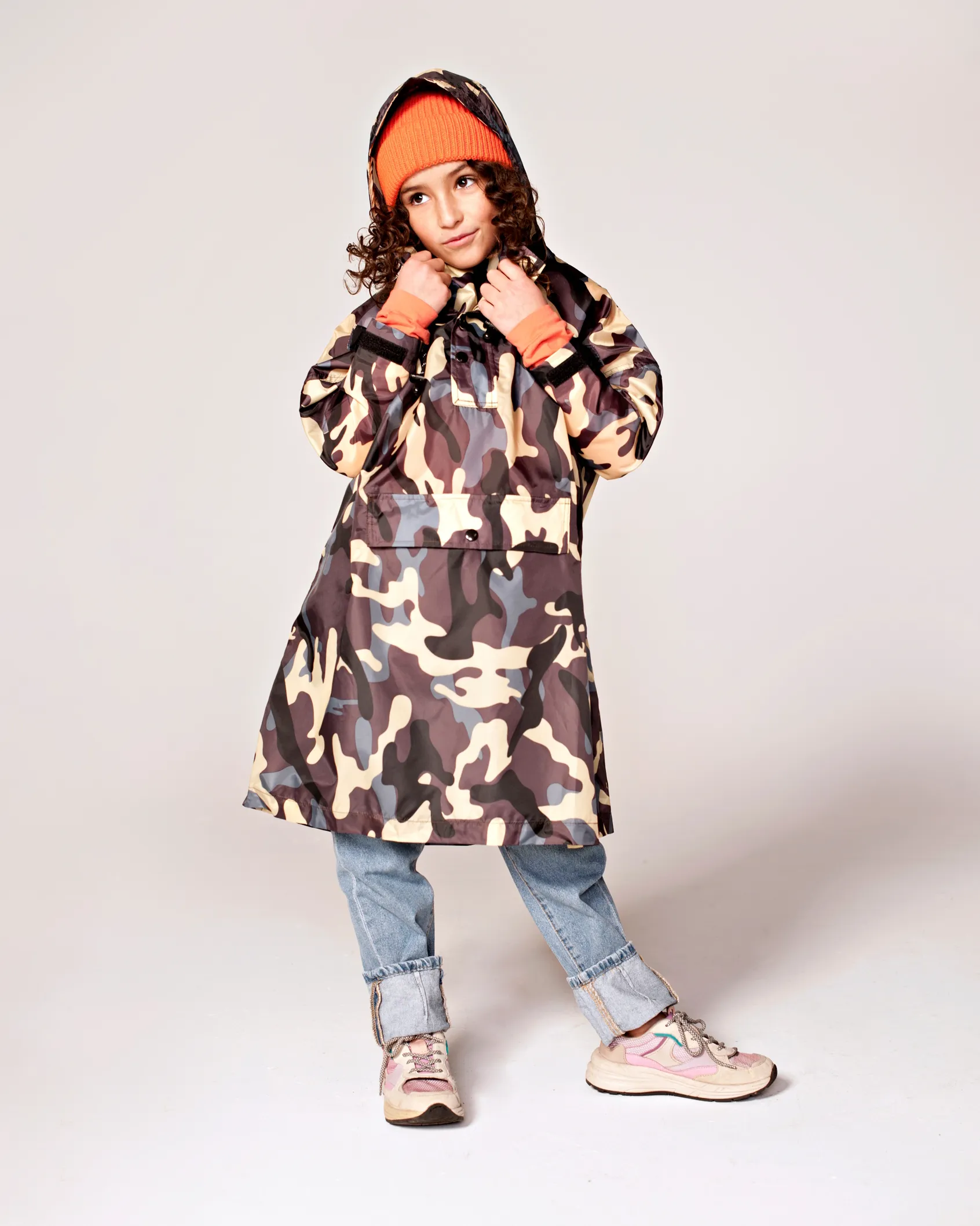 Kids Poncho in Jungle Camo