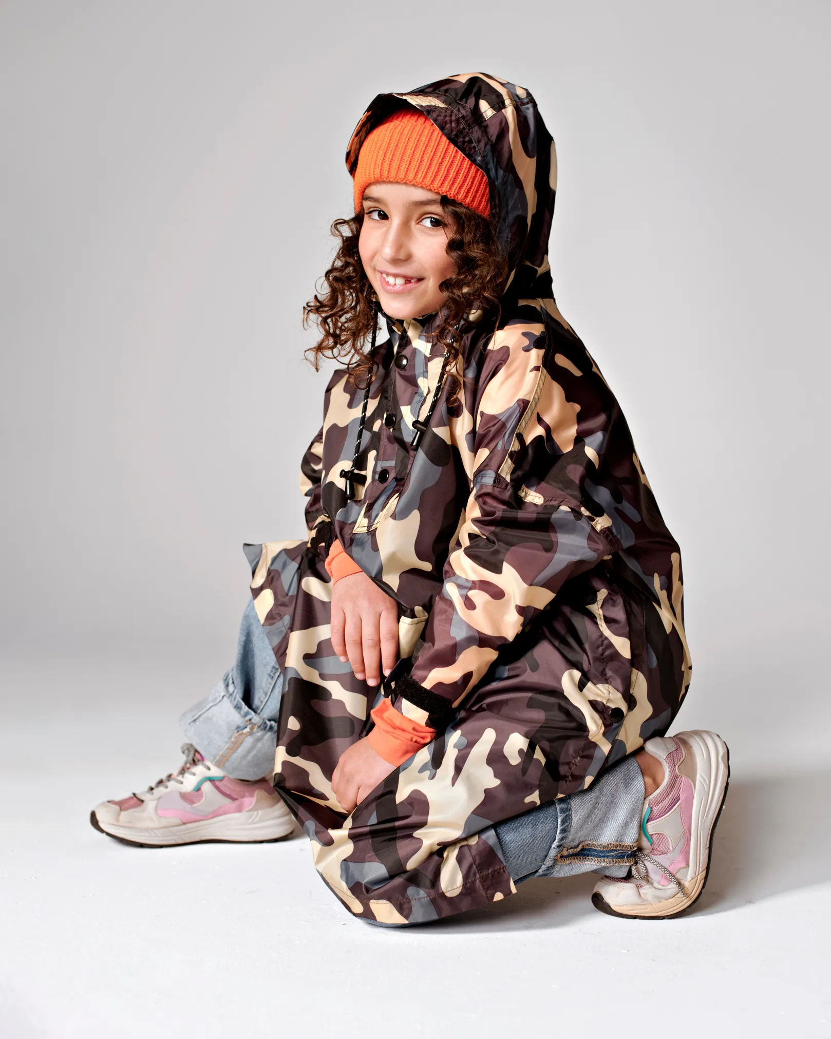 Kids Poncho in Jungle Camo