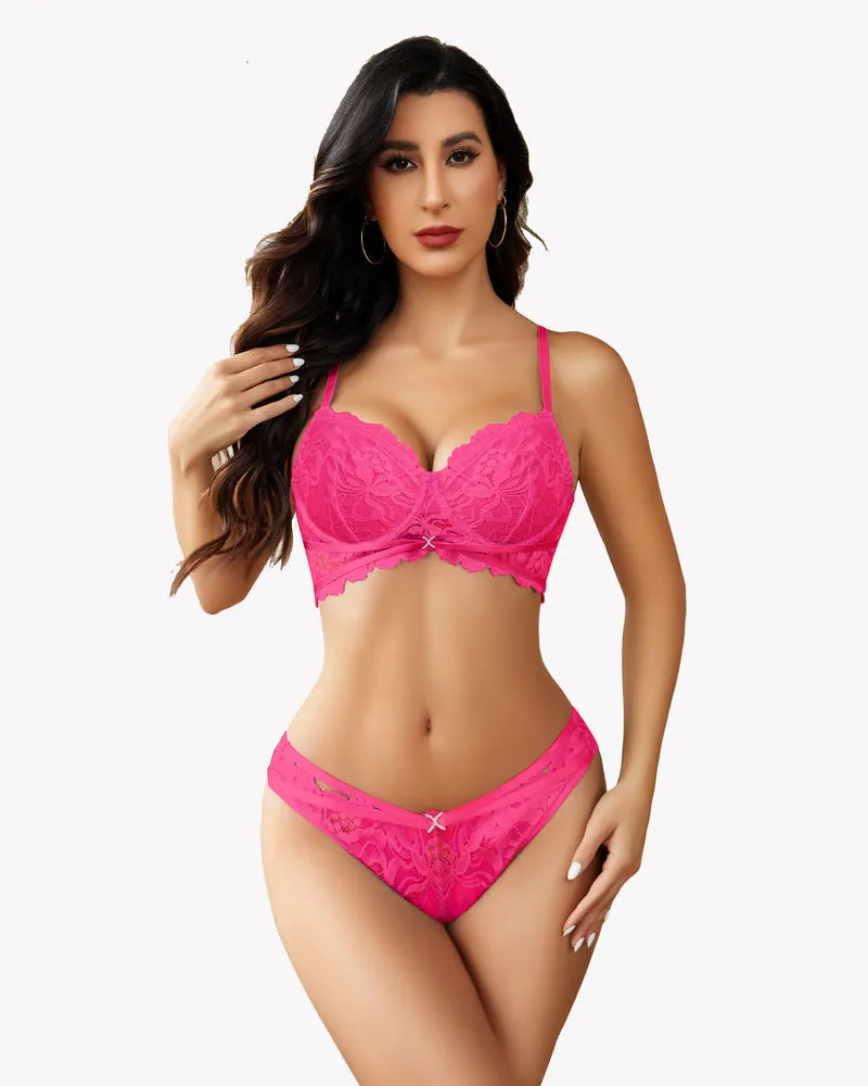 Lace Push Up Bra and Panty Set