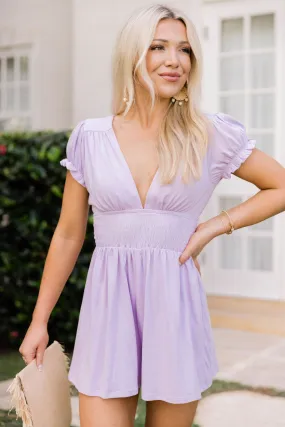 Let You In Purple V-Neck Romper FINAL SALE