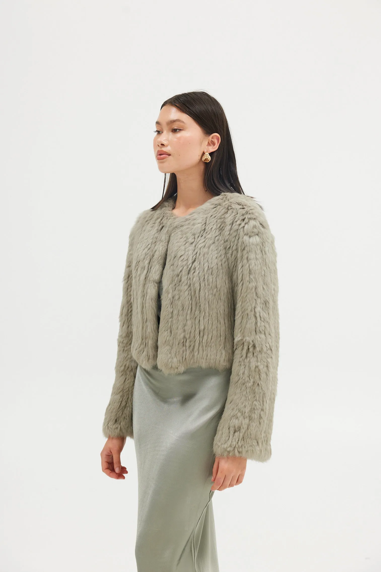 Lola Crop Jacket - Sage