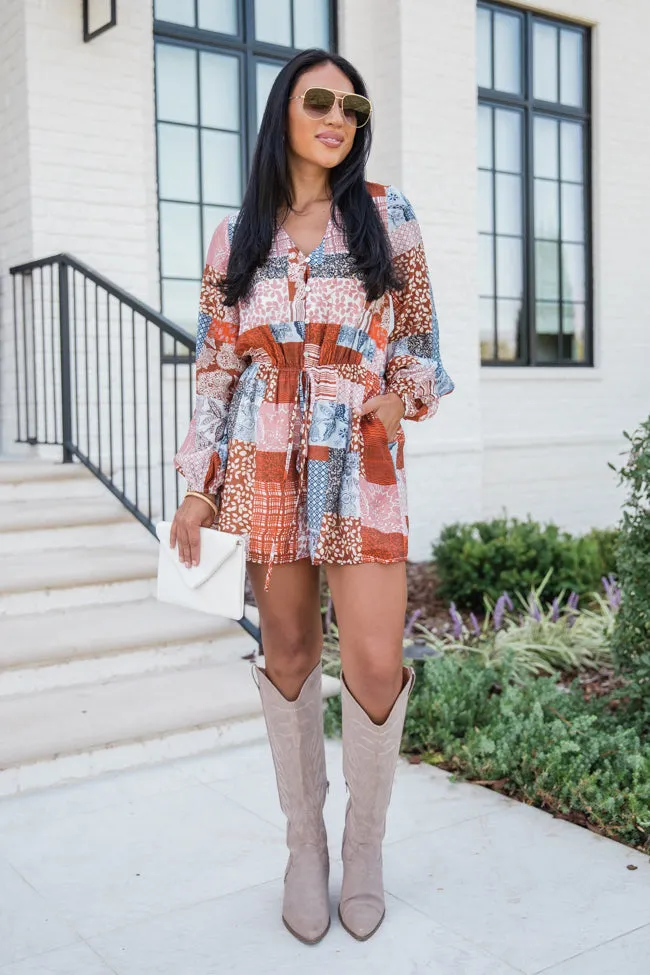 Love Over Fear Multi Print Button Front Romper FINAL SALE