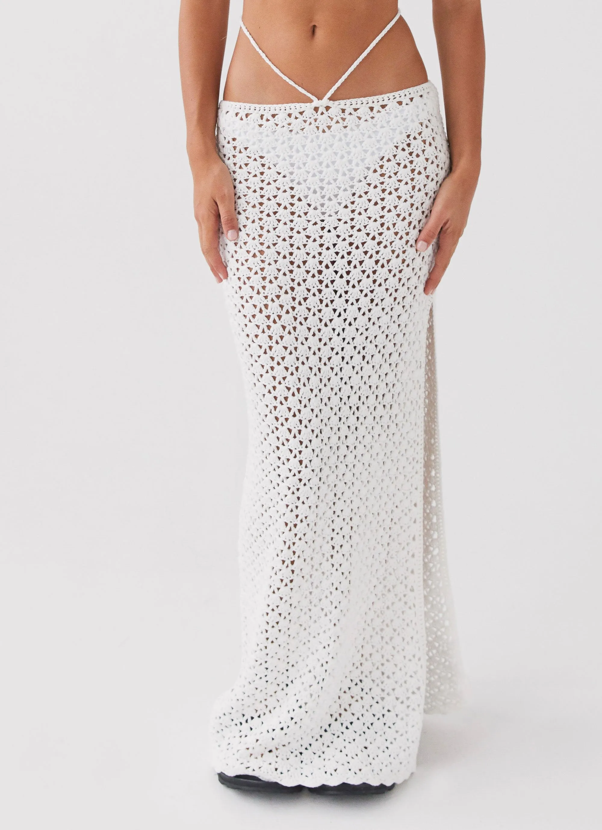 Mabel Bay Crochet Maxi Skirt - White