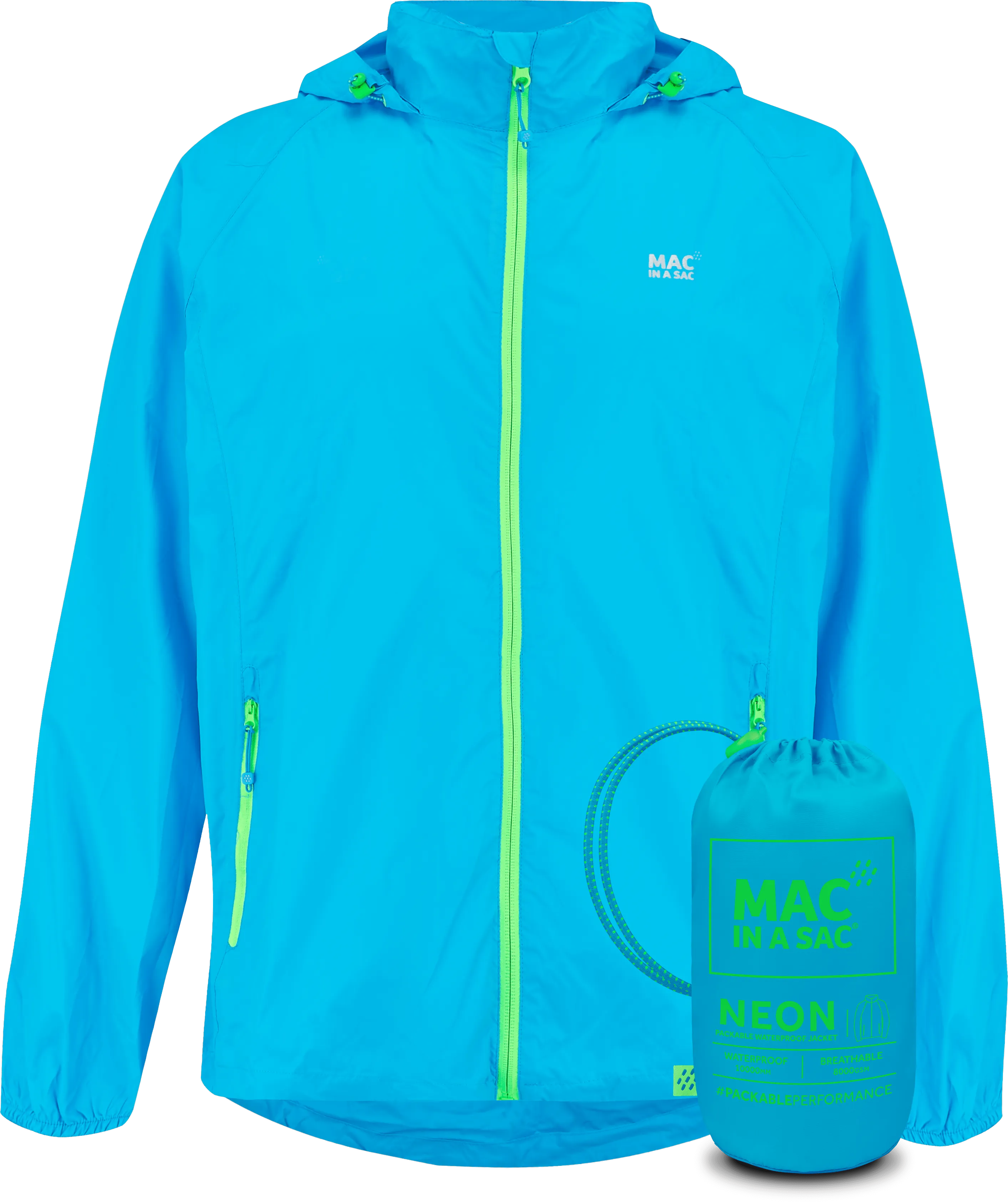 Mac In A Sac NEON 2 Jacket - Neon Blue