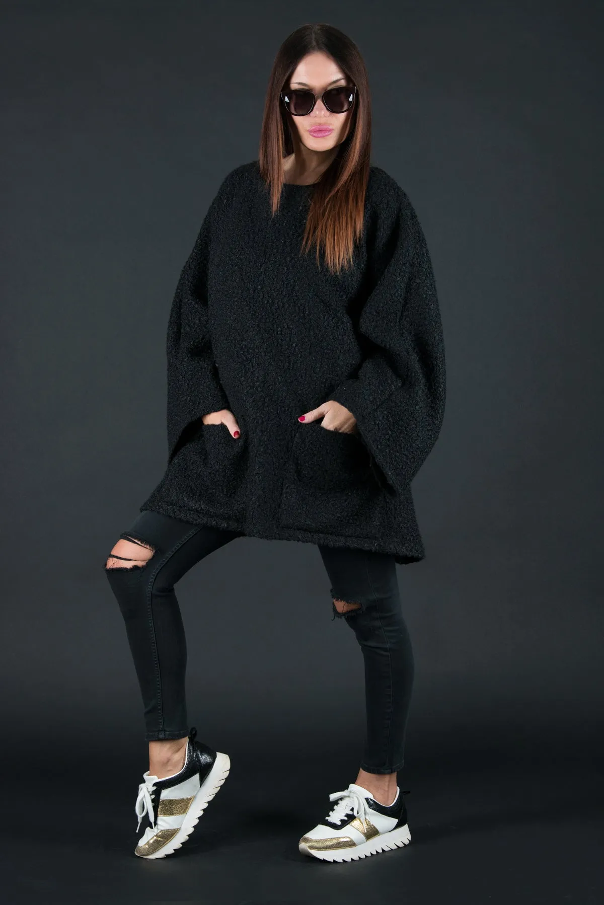 MAGDALENA Wool Winter Poncho