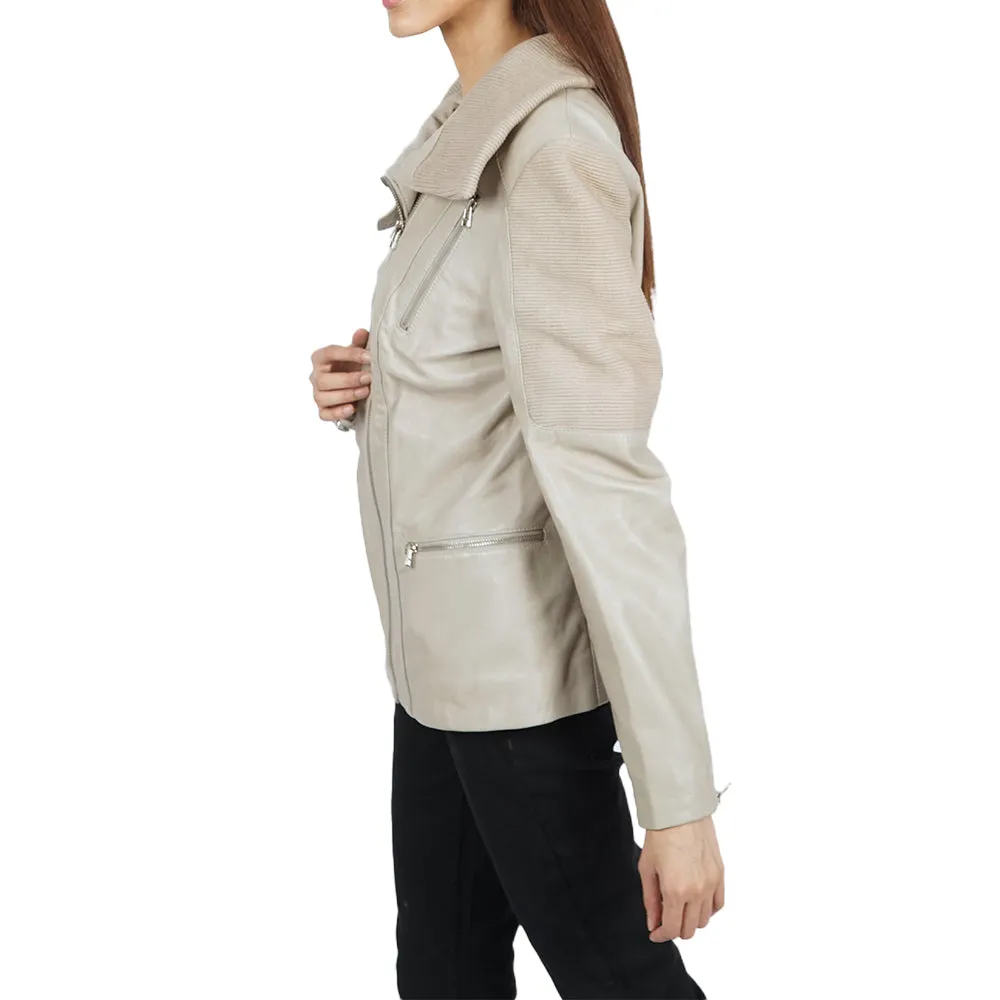 Manzell Brooklyn Asymmetrical Zip Women's Leather Jacket