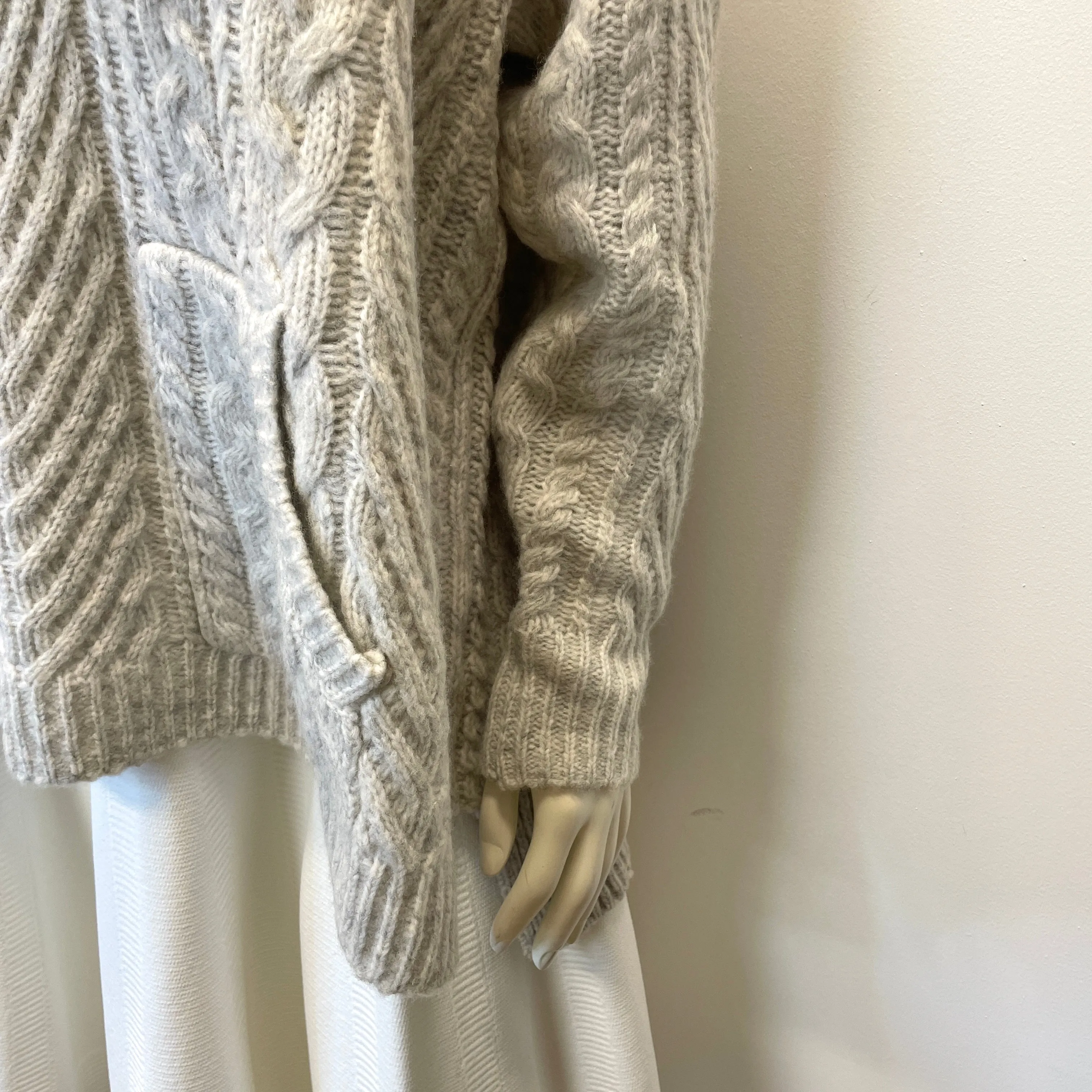 Marc by Marc Jacobs Vintage Designer Chunky Cable Knit Sweater with Detachable Scarf Size Large