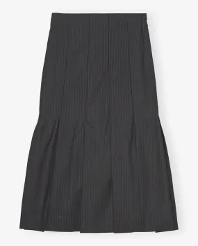 Melange Stripe Suiting Midi skirt Phantom