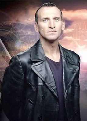 MEN'S Dr Who TV Series Eccleston Black Leather Jacket/Coat