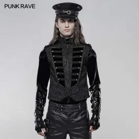 Men's Gothic Jacquard Front Breasted Vests