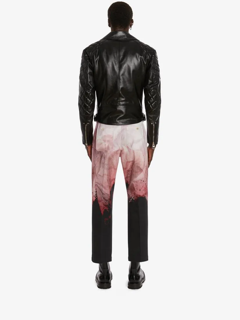 Men's Punk Leather Biker Jacket in Black