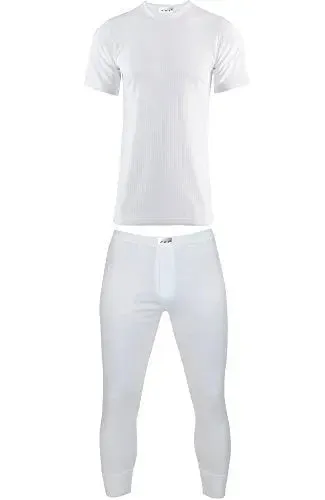 Mens Thermal Underwear Short Sleeve Vest & Long John Set - 4 Colours